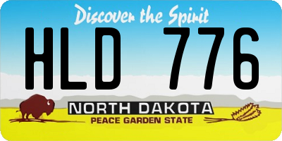 ND license plate HLD776