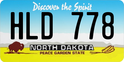 ND license plate HLD778