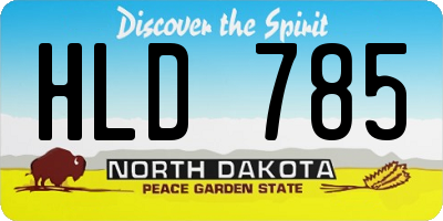 ND license plate HLD785