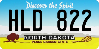 ND license plate HLD822