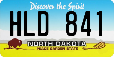 ND license plate HLD841