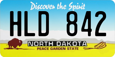 ND license plate HLD842