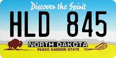 ND license plate HLD845