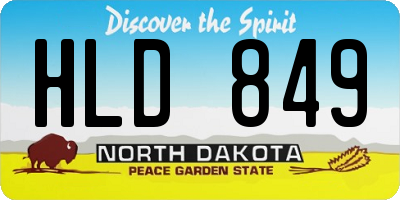 ND license plate HLD849