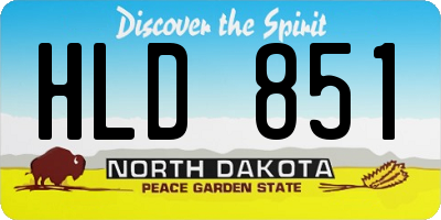 ND license plate HLD851