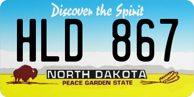 ND license plate HLD867