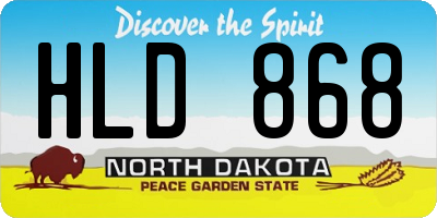 ND license plate HLD868