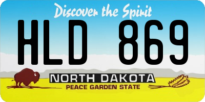 ND license plate HLD869