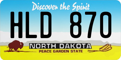 ND license plate HLD870