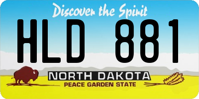 ND license plate HLD881