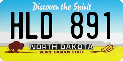 ND license plate HLD891