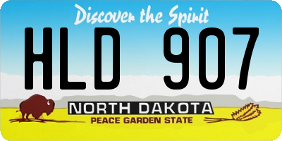 ND license plate HLD907