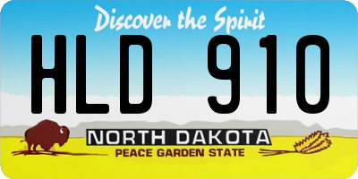 ND license plate HLD910