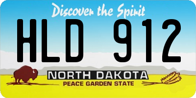 ND license plate HLD912