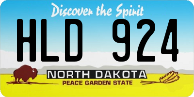 ND license plate HLD924