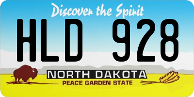 ND license plate HLD928