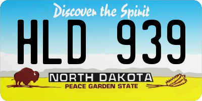 ND license plate HLD939