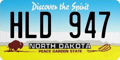 ND license plate HLD947