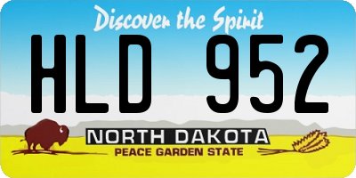 ND license plate HLD952
