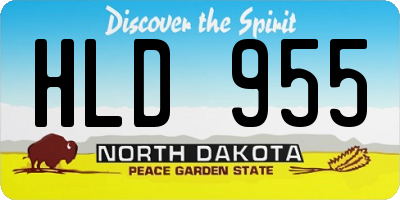 ND license plate HLD955