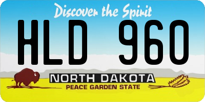 ND license plate HLD960