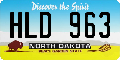 ND license plate HLD963