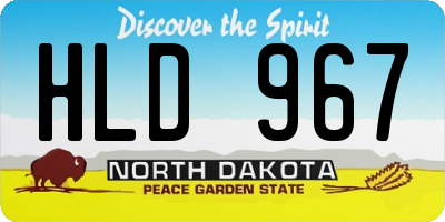 ND license plate HLD967