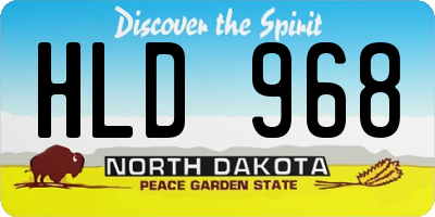 ND license plate HLD968