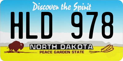 ND license plate HLD978