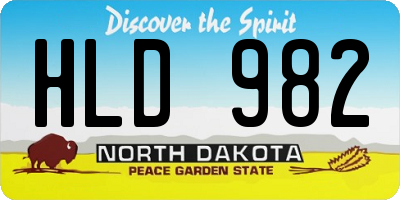 ND license plate HLD982