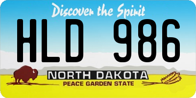ND license plate HLD986