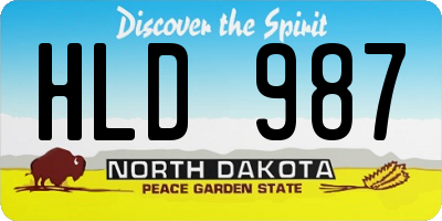 ND license plate HLD987