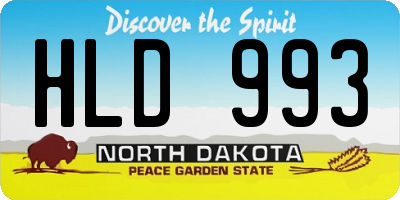 ND license plate HLD993