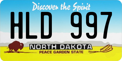 ND license plate HLD997