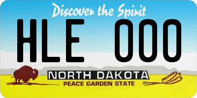 ND license plate HLE000
