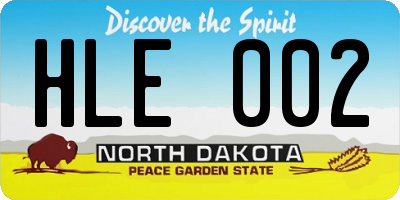 ND license plate HLE002