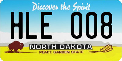 ND license plate HLE008