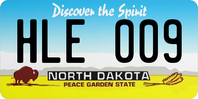 ND license plate HLE009