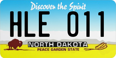 ND license plate HLE011