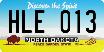 ND license plate HLE013