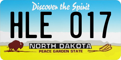 ND license plate HLE017