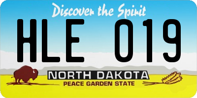 ND license plate HLE019