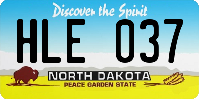 ND license plate HLE037