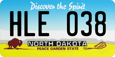 ND license plate HLE038