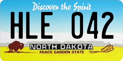 ND license plate HLE042