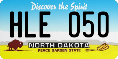 ND license plate HLE050