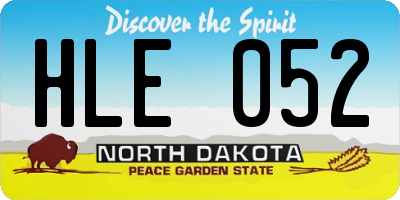 ND license plate HLE052