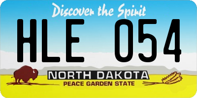 ND license plate HLE054