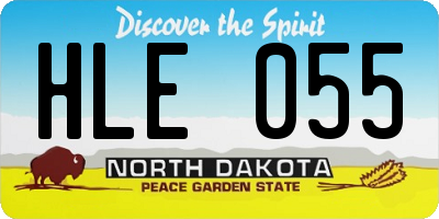 ND license plate HLE055
