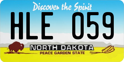 ND license plate HLE059